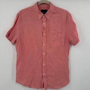 Rails‎ Fairfax Short Sleeve Button Up Shirt Guava Pink Cotton Size Medium